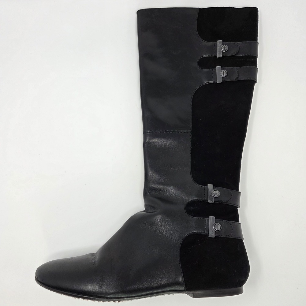 Maria Sharapova Cole Haan Air Milano Black Leather Suede Tall Boots Size‎ 7